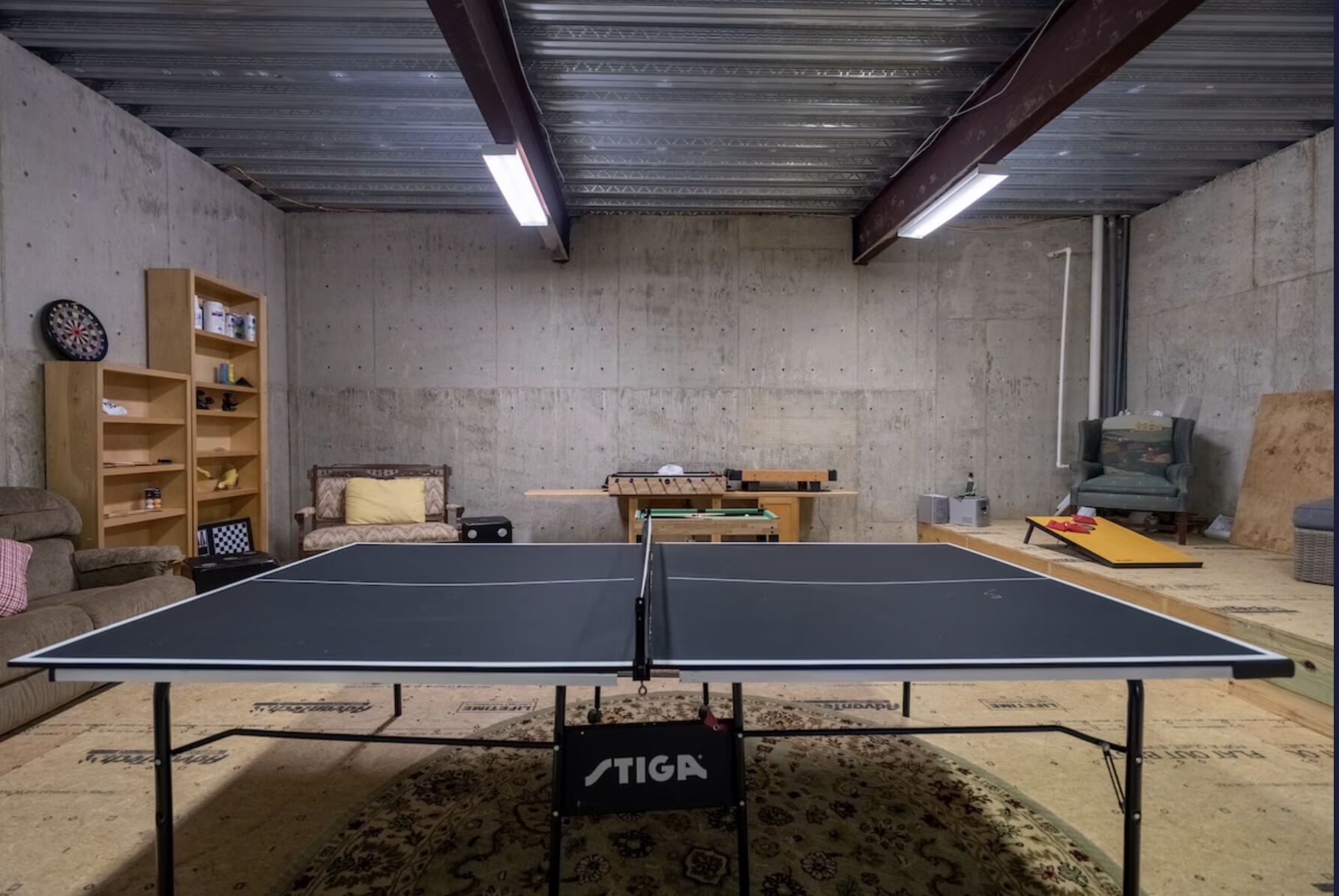 Ping pong table in the game room