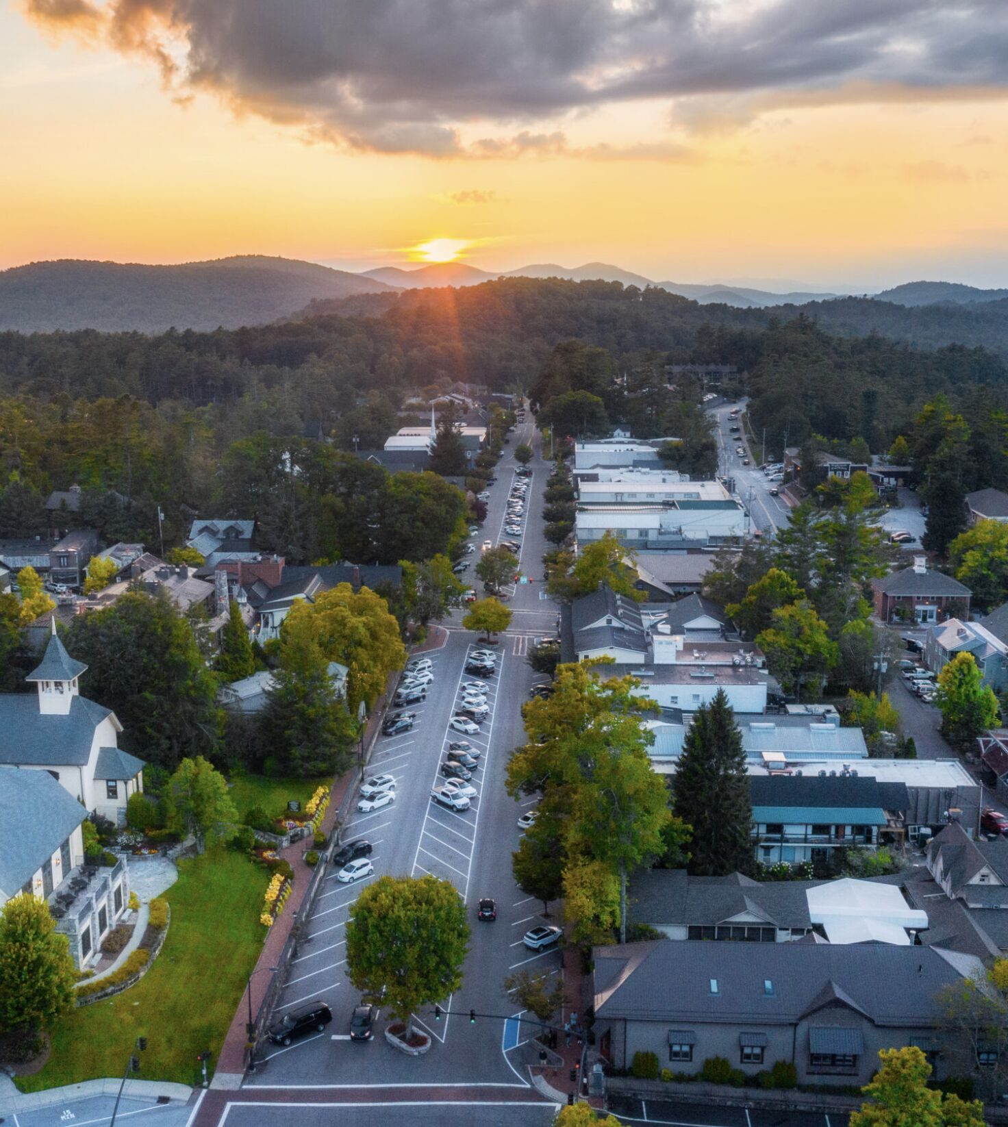Main Street in Highlands, North Carolina, four miles from the house
