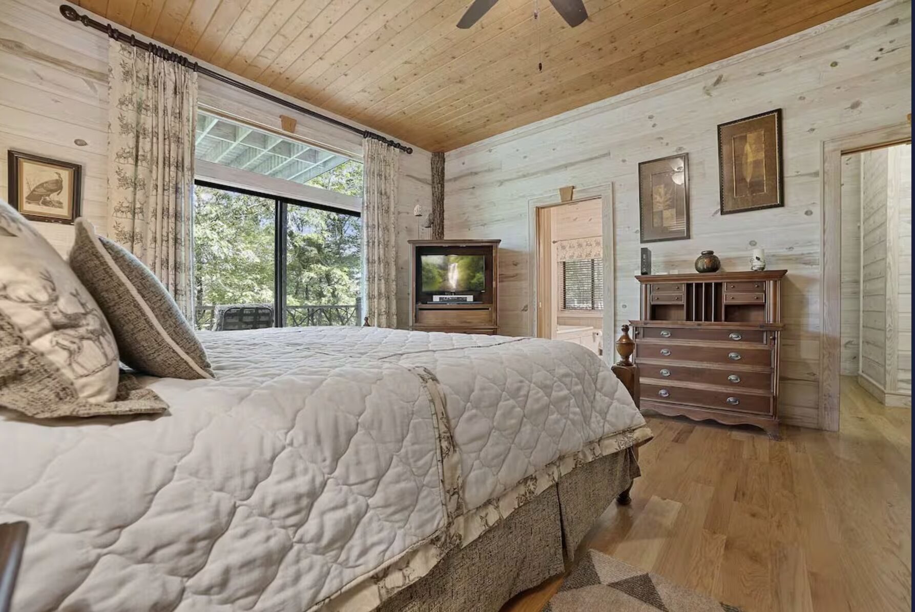 King bed in the accessible main-level bedroom