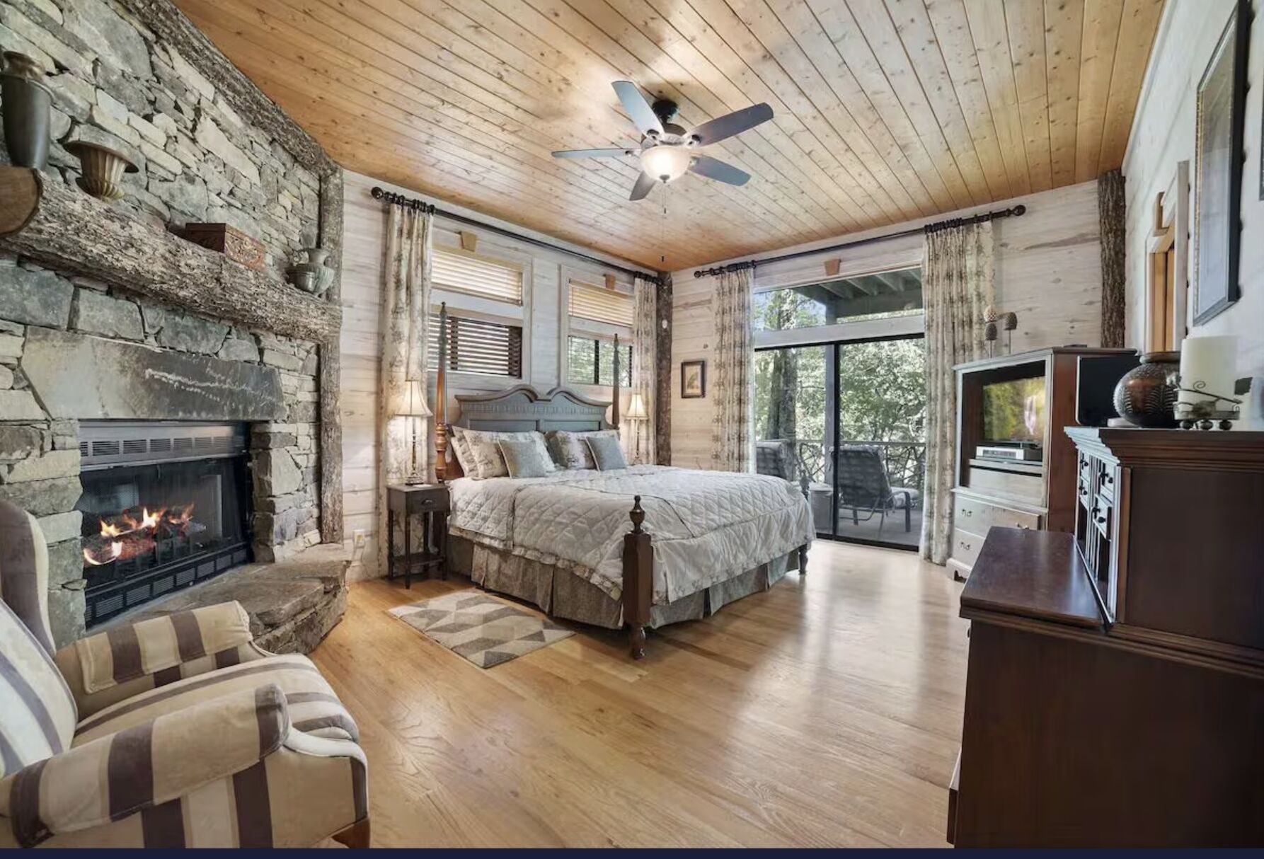 Main-level king bedroom with step-free access from the garage