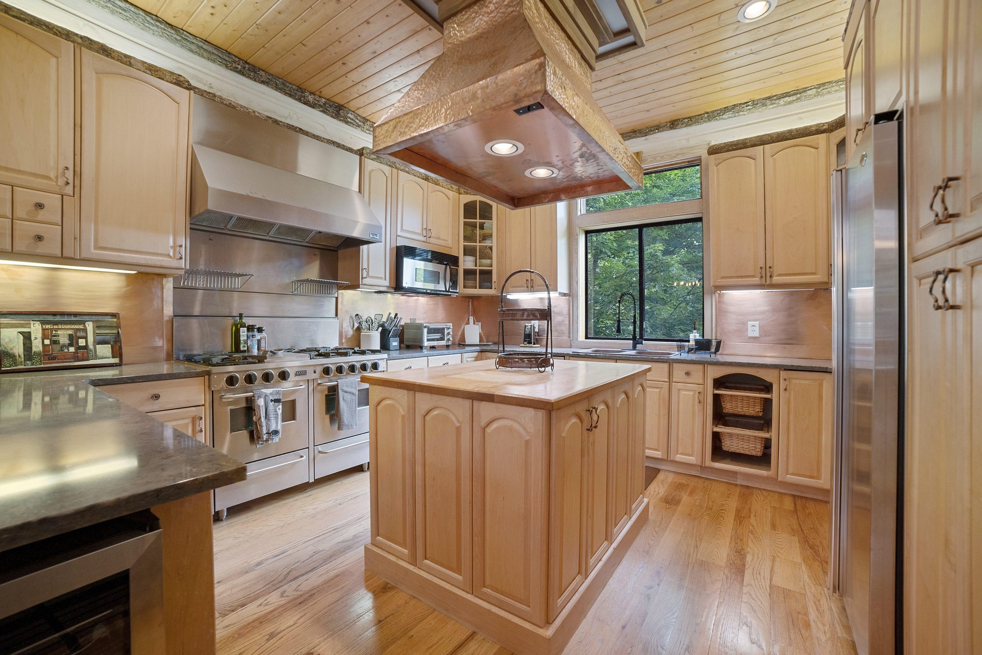 Chef's kitchen at Lotts of Sky, stocked for cooking for a crowd